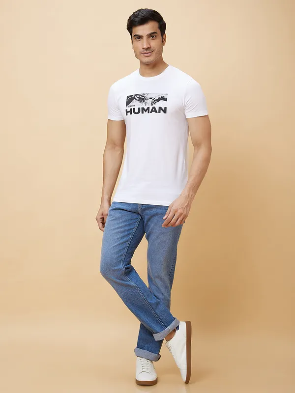Blue Straight Fit Men's Denims by Being Human Clothing main image 0
